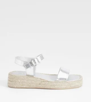 Croc Textured Flatform Sandals