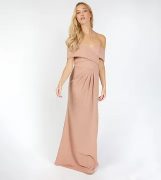 Solid Off Shoulder Maxi Dress