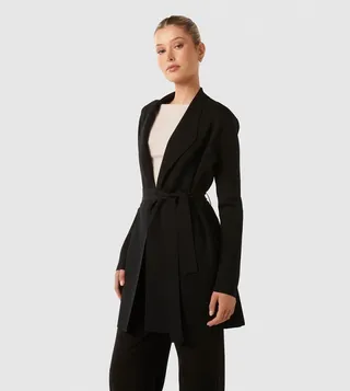 SKYLER Crepe Belted Cardigan