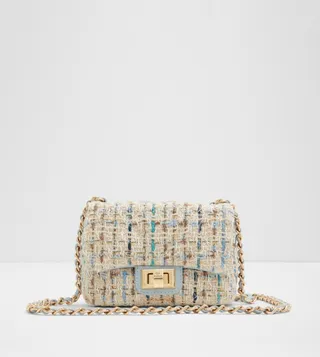 LOVALY Tweed Chain Handle Crossbody Bag