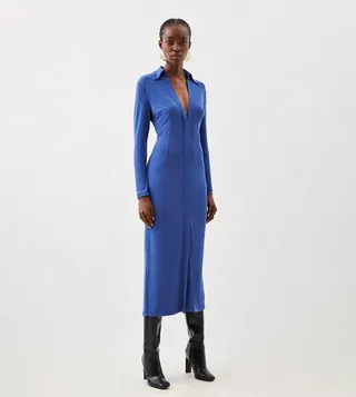 Bonded Crepe Maxi Dress