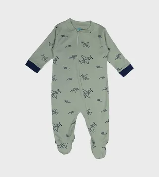 Printed Cotton Long Sleeves Sleepsuit