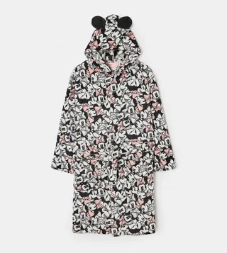 Minnie Mouse Print Hooded Robe
