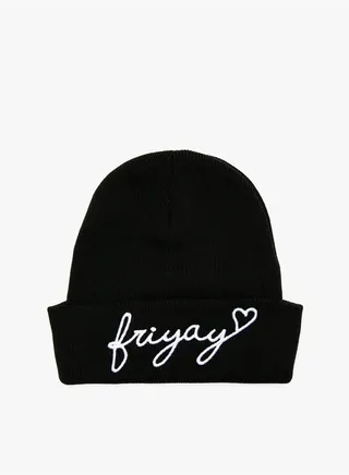 Slogan Detailed Beanie