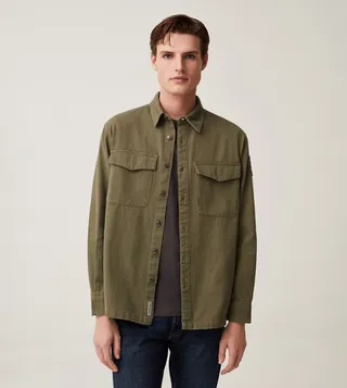 Grand and Hills Embroidered Long Sleeves Shacket