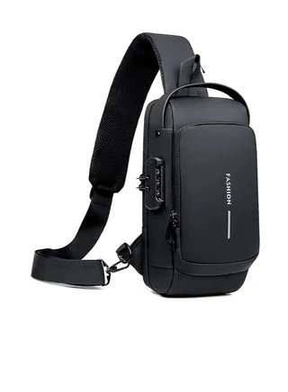 AKDC Anti theft Crossbody Sling bag,Shoulder Backpack,Lightweight Chest Daypack with USB Charging Port,Fit for 9.7'' ipad 