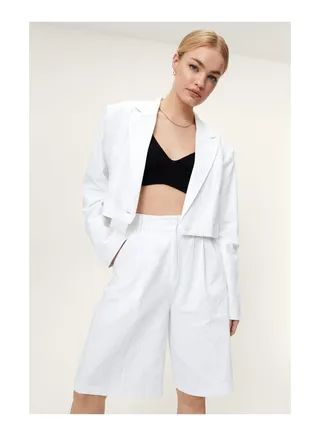 Cotton Cropped Blazer 