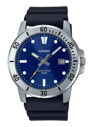 Water Resistant Analog Quartz Rubber Strap Men's Watch MTP-VD01-2EV 