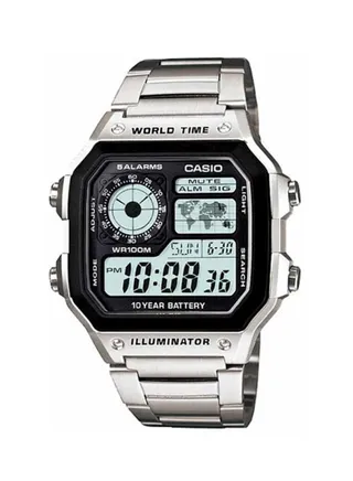 Men's Youth Digital Watch AE-1200WHD-1A - 42 mm - Silver 