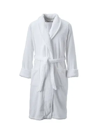 Super Soft Turkish Terry Cotton Bathrobe White Free Size none 