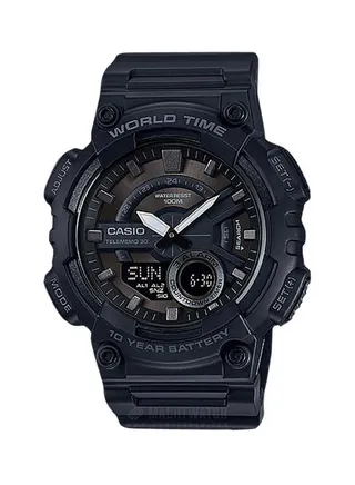 Men's Synthetic Analog & Digital Quartz Watch AEQ-110W-1BVDF - 47 mm - Black 