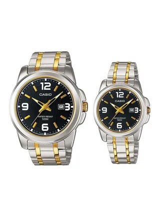 His And Her Couple Analog Watch MTP/LTP-1314SG-1A 