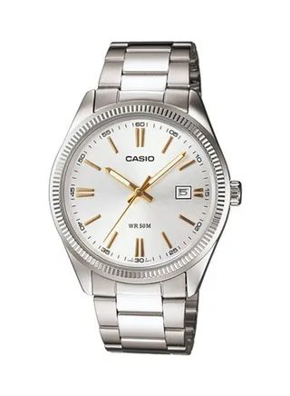 Men's Enticer Water Resistant Analog Watch MTP-1302D-7A2VDF - 44 mm - Silver 