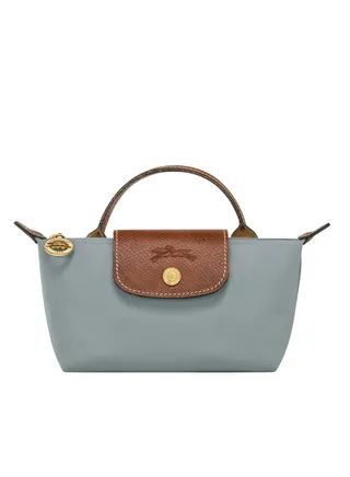 Longchamp Women's Mini Makeup Bag, Handbag, Shoulder Bag Steel Grey Classic 