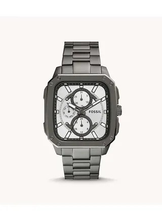 Men's Inscription Rectangle Shape Stainless Steel Chronograph Wrist Watch BQ2657 - 42mm - Grey 