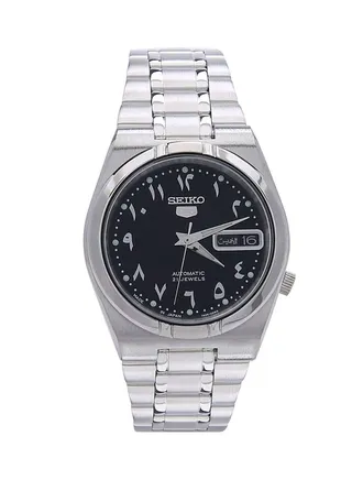 Men's Round Shape Stainless Steel Analog Wrist Watch 35 mm - Silver - SNK063J5 