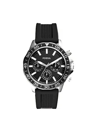 Men's Bannom Round Shape Silicone Strap Chronograph Wrist Watch - Black - BQ2494 