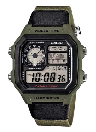Boys' Youth Series Quartz Digital Watch AE-1200WHB-3BVDF - 42 mm - Green/Black 