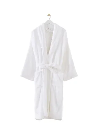 Essential Shawl Bath Robe White 114cm 