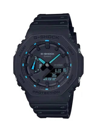Men's Resin Strap Round Shape Analog & Digital Wrist Watch GA-2100-1A2DR - 45mm - Black 