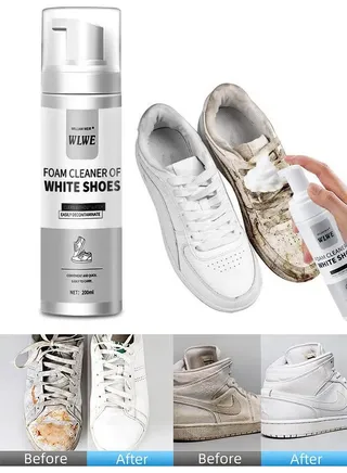 200ML Foam Shoe Cleaner For Non-Washing Decontamination And Whitening Of Sports Shoe Sneakers White Shoes Microfiber Shoe And Cloth Shoes Cleaning 