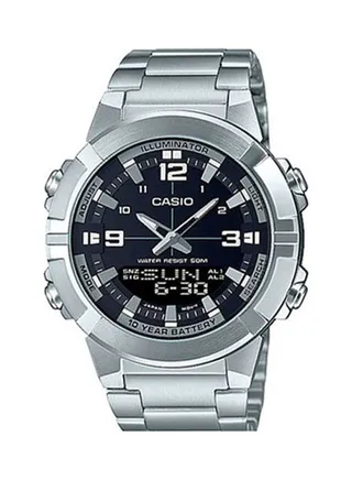 Men's Analog Wrist Watch AMW-870D-1AVDF - 44 mm -Silver 