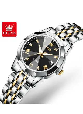 Top Brand Women's Watches Elegant Rhombus Mirror Original Quartz Ladies Wristwatch Stainless Steel Waterproof Luminous New 