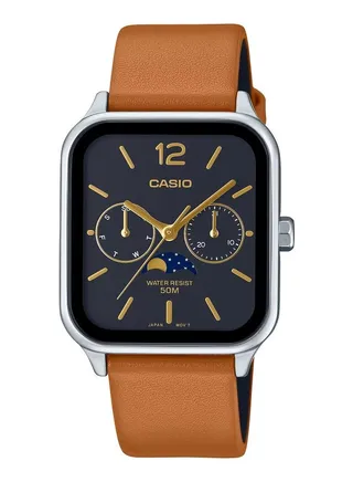 Men Analog Watch Leather Belt Black Dial MTP-M305L-1AVDF 