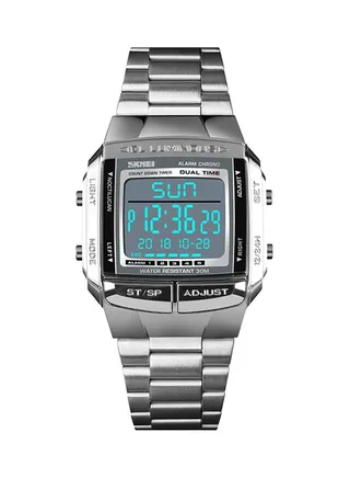 Men's Stainless Steel Analog & Digital Watch 1381 - 35 mm - Silver 