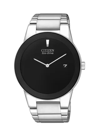 Men’s Eco-Drive Silver Stainless Steel Band Watch AU1060-51E - 40mm 