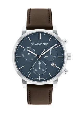 Men's Analog Round Leather Wrist Watch 25000029 - 42 mm 