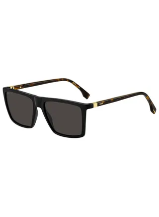 Men's UV Protection Rectangular Sunglasses - Boss 1490/S Black Millimeter - Lens Size: 56 Mm 