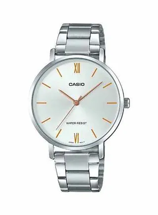Women's Water Resistant Analog Watch LTP-VT01D-7BUDF - 34 mm - Silver 
