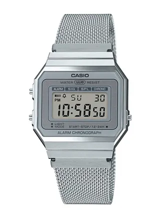 Vintage Series Stainless Steel Digital Wrist Watch A700WM-7ADF  Silver 