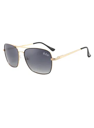 Polarized Square Sunglasses for Men Women - Double Bridge Retro Sunnies, Gradient Lens 
