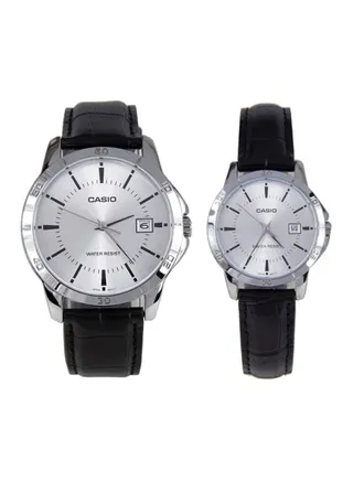 Leather Strap Couple Wrist Watch MTP/LTP-V004L-7AUDF 