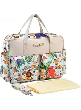 Multifunctional Animal Print Travel Nappy Bag With High Quality Material 