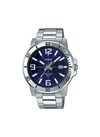 Men's Water Resistant Analog Watch MTP-VD01D-2BVUDF - 49 mm - Silver 