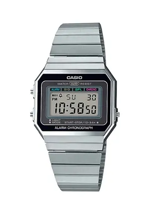 Stainless Steel Digital Wrist Watch A700W-1ADF - 36 mm - Silver 