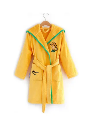 Skater Cheetah Pattern Bath Robe Yellow 72x42x42cm 