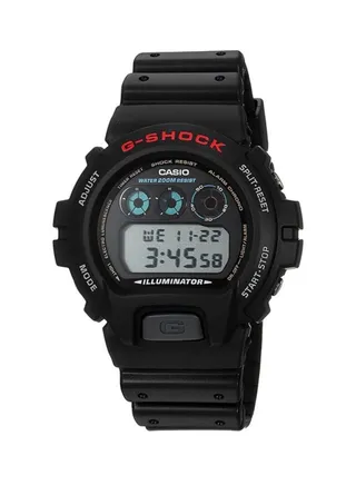 Men's Round Shape Resin Band Digital Wrist Watch - Black - DW-6900-1VDR 