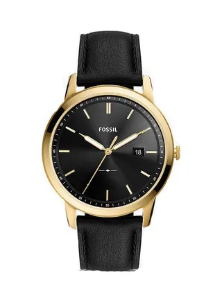 Men's Analog Round Shape Leather Wrist Watch FS5840 - 44 Mm 