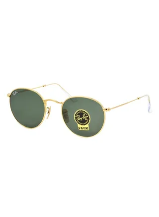 Men's UV Protection Round Sunglasses - RB3447-001-50 - Lens Size: 50 mm - Gold 