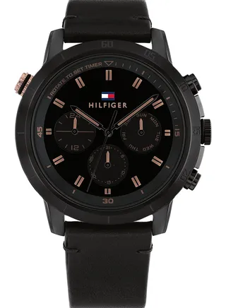 Men's Analog Round Shape Leather Wrist Watch 1792110 - 46 Mm 