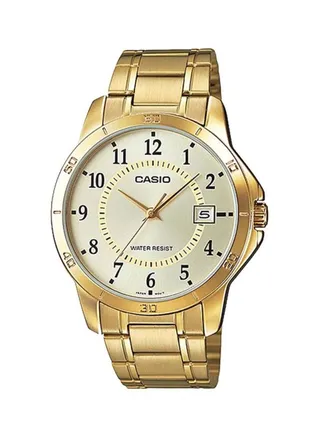 Men's Stainless Steel Analog Wrist Watch MTP- V004G -9B - 47 mm - Gold 