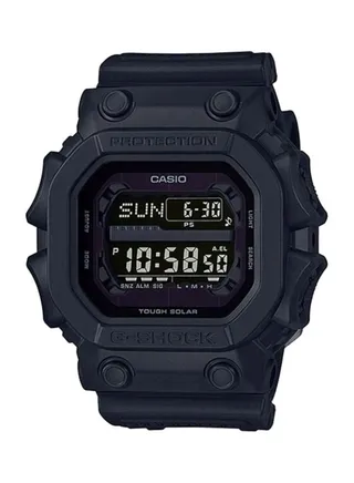 Men's Octagon Shape Resin Band Digital Wrist Watch - Black - GX-56BB-1 