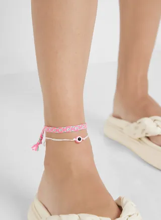 2 Pack Woven Anklet Set