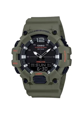 Men's Water Resistant Analog & Digital Watch HDC-700-3A2VDF - 53 mm - Green 