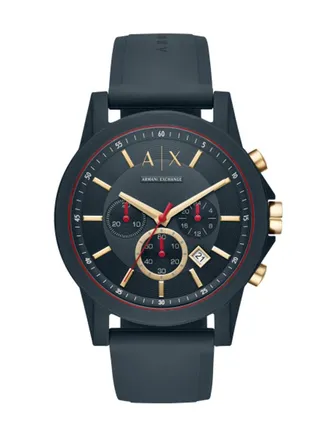 Men's Analog Round Shape Silicone Wrist Watch AX1335 - 44 Mm 