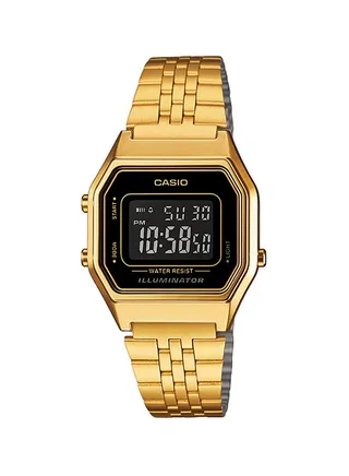 Women's Stainless Steel Digital Watch LA680WGA-1BDFF Gold 